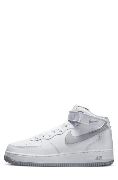 Shop Nike Air Force 1 Mid '07 Sneaker In White/ White/ Wolf Grey