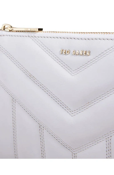 Shop Ted Baker Ayasini Quilted Leather Crossbody Bag In Light Blue