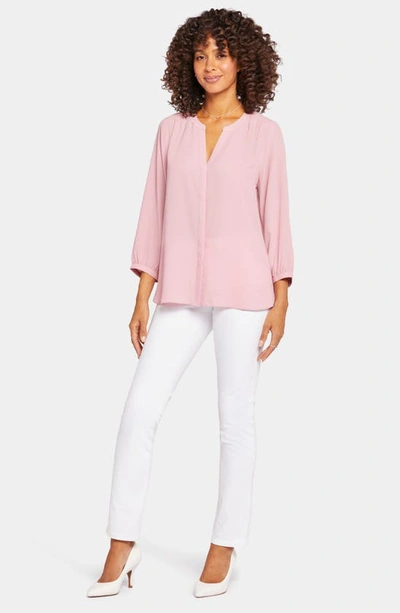 Shop Nydj High-low Crepe Blouse In Aphrodite