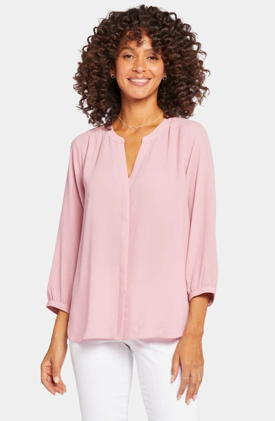 Shop Nydj High-low Crepe Blouse In Aphrodite