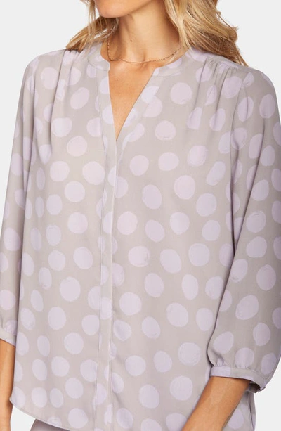 Shop Nydj High-low Crepe Blouse In Madeline Dots