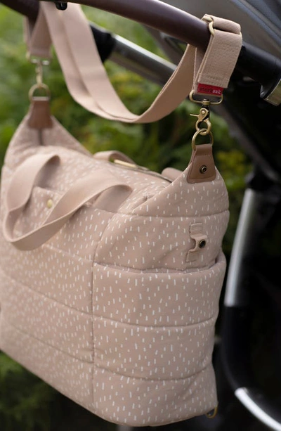 Shop Storksak Organic Cotton Convertible Diaper Bag In Seashell