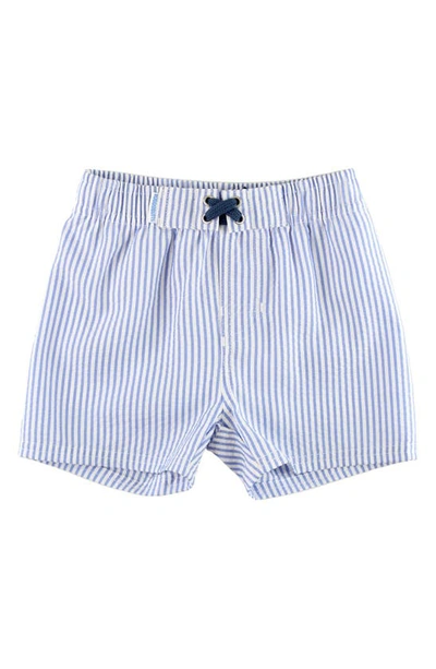 Shop Ruggedbutts Kids' Seersucker Stripe Swim Trunks In Blue