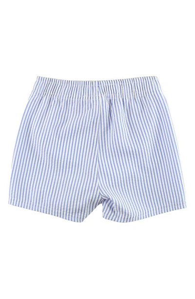 Shop Ruggedbutts Kids' Seersucker Stripe Swim Trunks In Blue