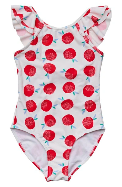 Shop Snapper Rock Kids' Juicy Fruit Flutter One-piece Swimsuit In White