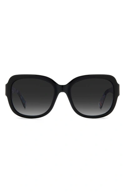 Shop Kate Spade Laynes 55mm Gradient Sunglasses In Black/ Grey Shaded