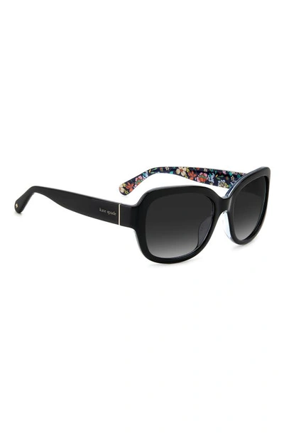 Shop Kate Spade Laynes 55mm Gradient Sunglasses In Black/ Grey Shaded