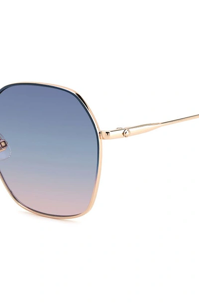 Shop Kate Spade Kenna 57mm Square Sunglasses In Blue/ Blue Grad Pink