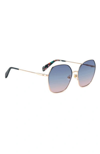 Shop Kate Spade Kenna 57mm Square Sunglasses In Blue/ Blue Grad Pink