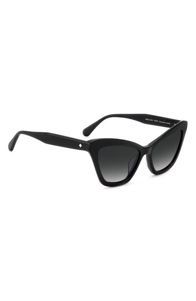 Shop Kate Spade Amelie 54mm Gradient Cat Eye Sunglasses In Black/ Grey Shaded