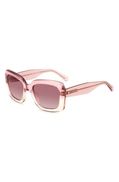 Kate Spade Bellamys 52mm Gradient Rectangular Sunglasses In Pink / Burgundy Shaded