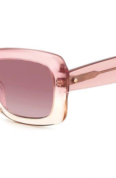 Shop Kate Spade Bellamys 52mm Gradient Rectangular Sunglasses In Pink / Burgundy Shaded