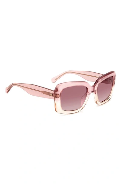 Kate Spade Bellamys 52mm Gradient Rectangular Sunglasses In Pink / Burgundy Shaded