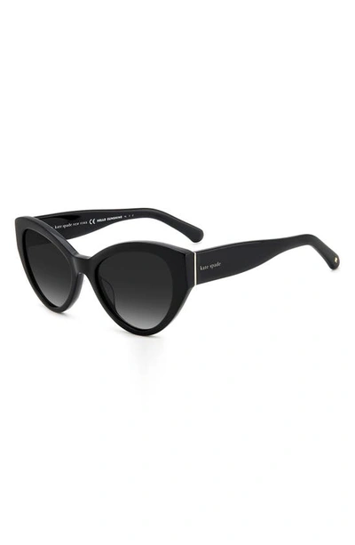 Shop Kate Spade Paisleigh 55mm Gradient Cat Eye Sunglasses In Black/ Gray Polar