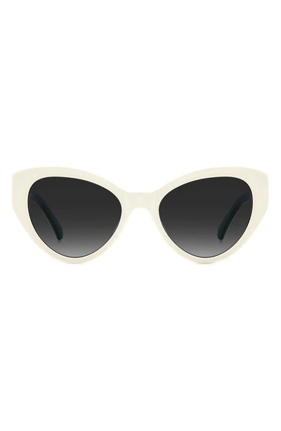 Shop Kate Spade Paisleigh 55mm Gradient Cat Eye Sunglasses In White/ Grey Shaded