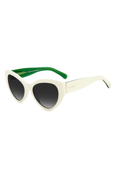 Shop Kate Spade Paisleigh 55mm Gradient Cat Eye Sunglasses In White/ Grey Shaded