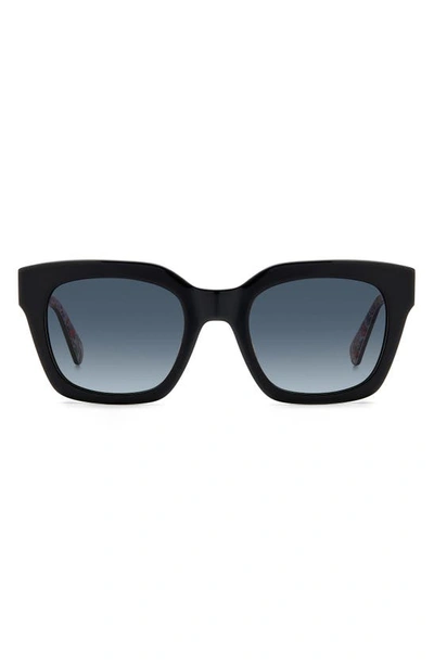 Shop Kate Spade Camryns 50mm Gradient Polarized Square Sunglasses In Black/ Gray Polar