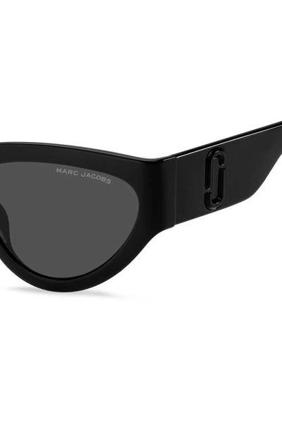 Shop Marc Jacobs 57mm Cat Eye Sunglasses In Black/ Grey