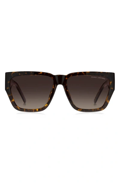 Shop Marc Jacobs 57mm Gradient Square Sunglasses In Havana/ Brown Gradient