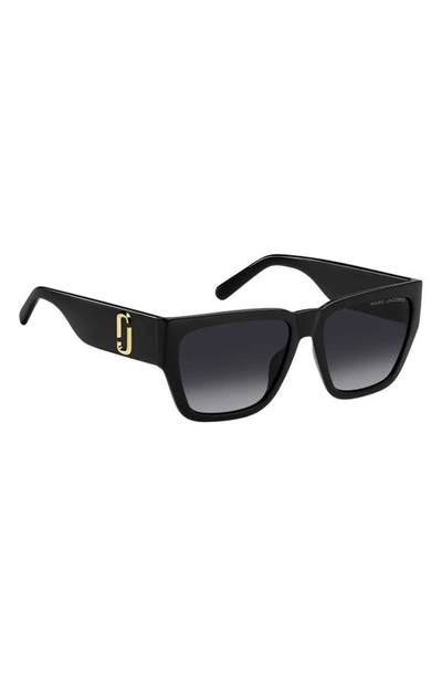 Shop Marc Jacobs 57mm Gradient Square Sunglasses In Black Grey/ Gray Polar
