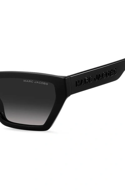 Marc Jacobs 55mm Gradient Cat Eye Sunglasses In Black Grey Shaded 