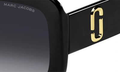 Shop Marc Jacobs 53mm Gradient Polarized Square Sunglasses In Black Grey/ Gray Polar