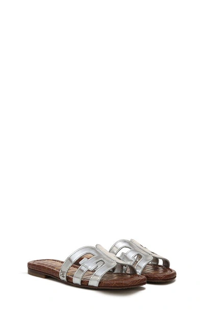Shop Sam Edelman Kids' Bay Slide Sandal In Soft Silver