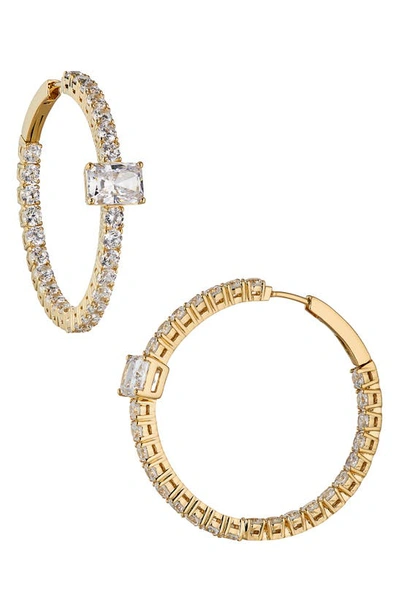 Shop Nadri Invitation Only Cubic Zirconia Hoop Earrings In Gold