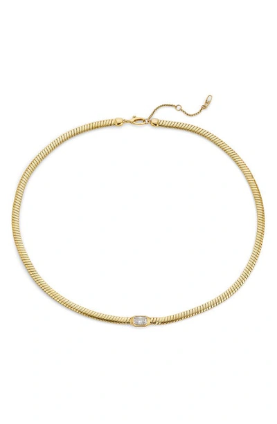 Shop Nadri Omega Collar Necklace In Gold With Clear
