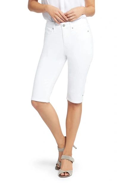 Shop Nydj Side Slit Capri Bike Shorts In Optic White