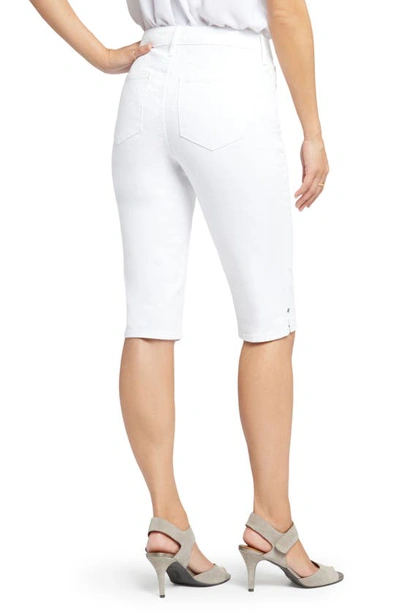Shop Nydj Side Slit Capri Bike Shorts In Optic White