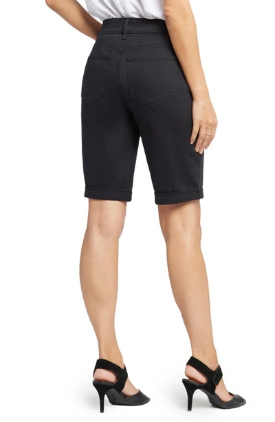Nydj Briella Roll Cuff Denim Bermuda Shorts In Black