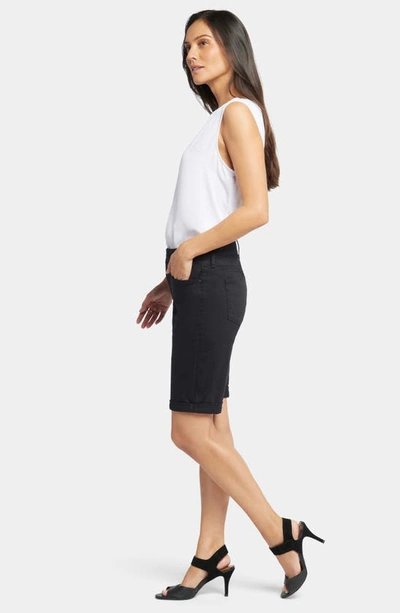 Nydj Briella Roll Cuff Denim Bermuda Shorts In Black