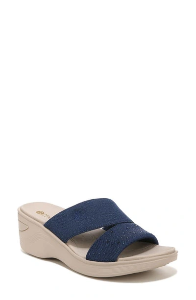 Shop Bzees Dynasty Bright Wedge Sandal In Marina Blue Sparkle Knit - 400