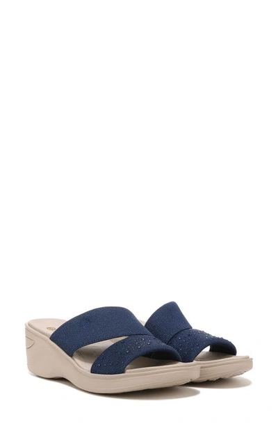 Shop Bzees Dynasty Bright Wedge Sandal In Marina Blue Sparkle Knit - 400