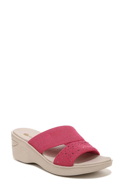 Shop Bzees Dynasty Bright Wedge Sandal In Paradise Pink Sparkle