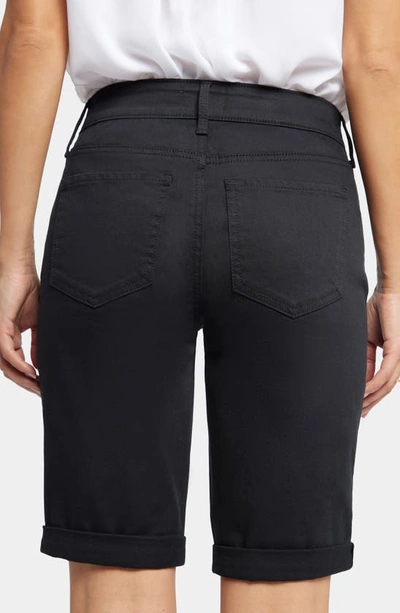 Nydj Briella Roll Cuff Denim Bermuda Shorts In Black