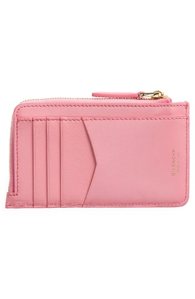 Shop Givenchy G Cut Zip Coated Canvas & Leather Card Case In Bright Pink