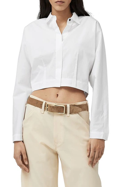Shop Rag & Bone Morgan Cotton Crop Button-up Shirt In White