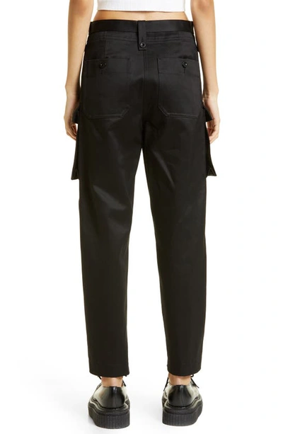Shop Sacai Belted Cotton Cargo Pants In Black