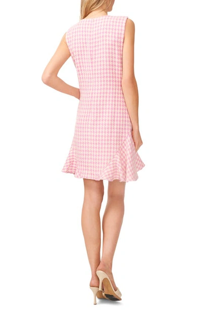 Shop Cece Tweed A-line Minidress In Pink/ New Ivory