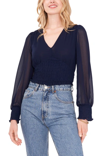 Shop 1.state Smocked Waist Top In Peacoat Blue