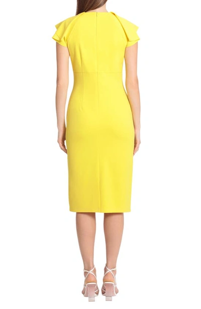 Shop Maggy London Fold Seam Midi Dress In Empire Yellow