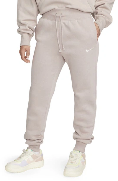 Shop Nike Sportswear Phoenix Fleece Sweatpants In Diffused Taupe/ Sail