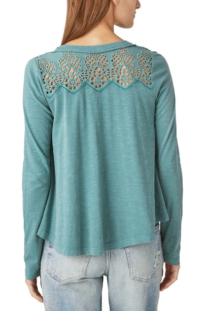 Lucky Brand Cutwork Henley In Sagebrush