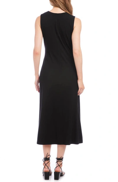 Karen Kane Sleeveless Faux Wrap Midi Dress In Black