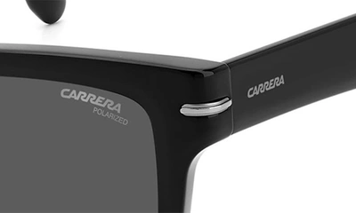 Shop Carrera Eyewear 54mm Polarized Rectangular Sunglasses In Black/ Gray Polar