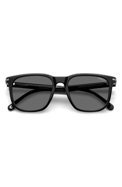Carrera Eyewear 54mm Polarized Rectangle Sunglasses In Black Grey Polar
