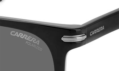 Carrera Eyewear 54mm Polarized Rectangle Sunglasses In Black Grey Polar