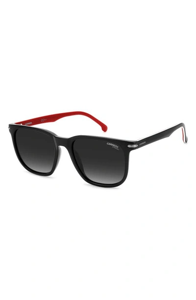 Shop Carrera Eyewear 54mm Rectangular Sunglasses In Black Grey Shaded